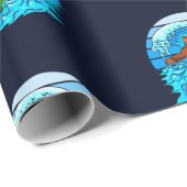 Bigfoot surfend Riding the Waves Fun Sasquatch Cadeaupapier (Rol Hoek)