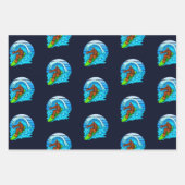 Bigfoot surfend Riding the Waves Fun Sasquatch Inpakpapier Vel (Voorkant)