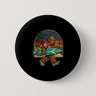 Bigfoot surfer rock hand sasquatch rocker mannen j ronde button 5,7 cm