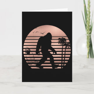 Bigfoot Surfing Shirt Funny Summer Kleding T-shirt Kaart