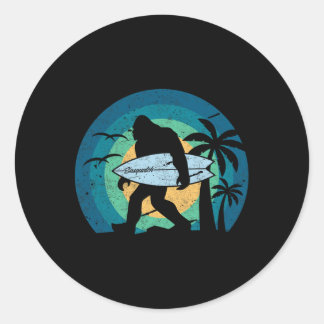 Bigfoot-surfshirt Grappige Sasquatch Yeti-surf T-s Ronde Sticker