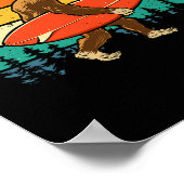 Bigfoot-surfster - Retro surfplank surfen op het s Poster (Hoek)