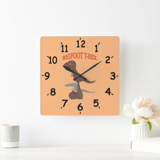 Bigfoot T-Rex Vierkante Klok (Huis)