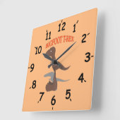 Bigfoot T-Rex Vierkante Klok (Hoek)