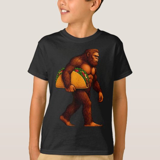 Bigfoot Taco Sasquatch Walking Taco Funny Shirt Me (Voorkant)