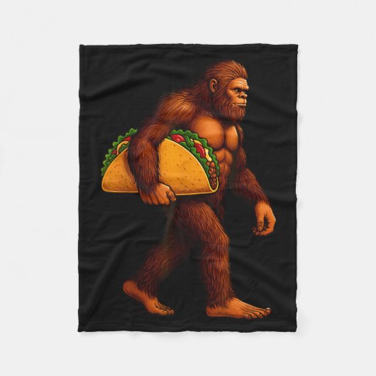 Bigfoot Taco Sasquatch Walking Taco Funny Shirt Me Fleece Deken (Voorkant)