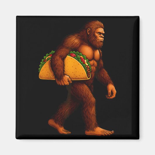 Bigfoot Taco Sasquatch Walking Taco Funny Shirt Me Magneet (Voorkant)