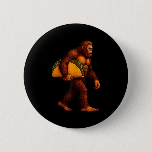 Bigfoot Taco Sasquatch Walking Taco Funny Shirt Me Ronde Button 5,7 Cm (Voorkant)