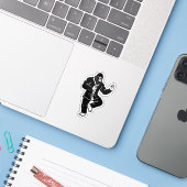 Bigfoot Tai Chi Sticker (Laptop met iPhone)