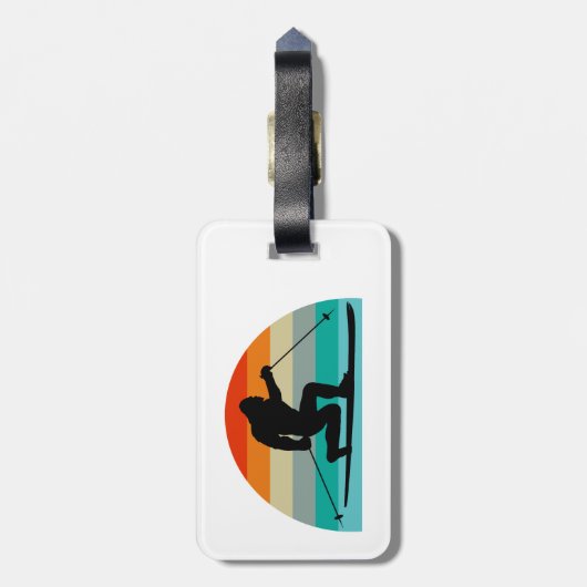 Bigfoot Telemark Skiing Rainbow Bagagelabel (Achterkant verticaal)