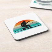 Bigfoot Telemark Skiing Rainbow Bier Onderzetter (Linkerzijde)