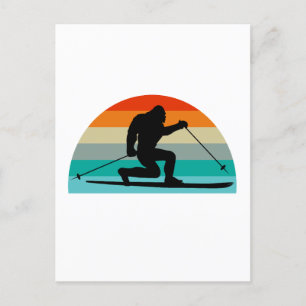Bigfoot Telemark Skiing Rainbow Briefkaart