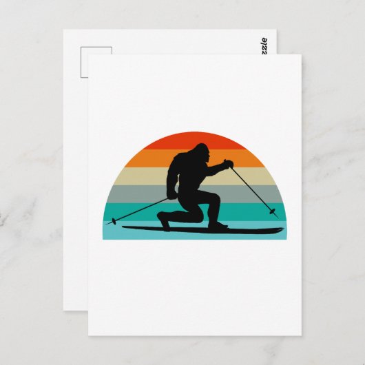 Bigfoot Telemark Skiing Rainbow Briefkaart (Voorkant / Achterkant)