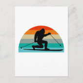 Bigfoot Telemark Skiing Rainbow Briefkaart (Voorkant)