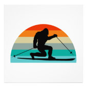 Bigfoot Telemark Skiing Rainbow Foto Afdruk (Voorkant)