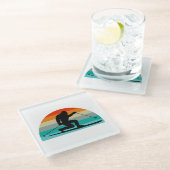 Bigfoot Telemark Skiing Rainbow Glazen Onderzetter (Schuin)