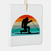 Bigfoot Telemark Skiing Rainbow Keramisch Ornament (Rechts)