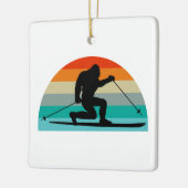 Bigfoot Telemark Skiing Rainbow Keramisch Ornament (Links)