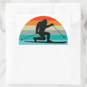 Bigfoot Telemark Skiing Rainbow Rechthoekige Sticker (Tas)