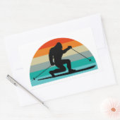 Bigfoot Telemark Skiing Rainbow Rechthoekige Sticker (Envelop)