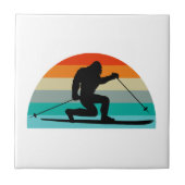Bigfoot Telemark Skiing Rainbow Tegeltje (Voorkant)