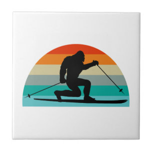 Bigfoot Telemark Skiing Rainbow Tegeltje