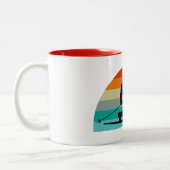 Bigfoot Telemark Skiing Rainbow Tweekleurige Koffiemok (Links)