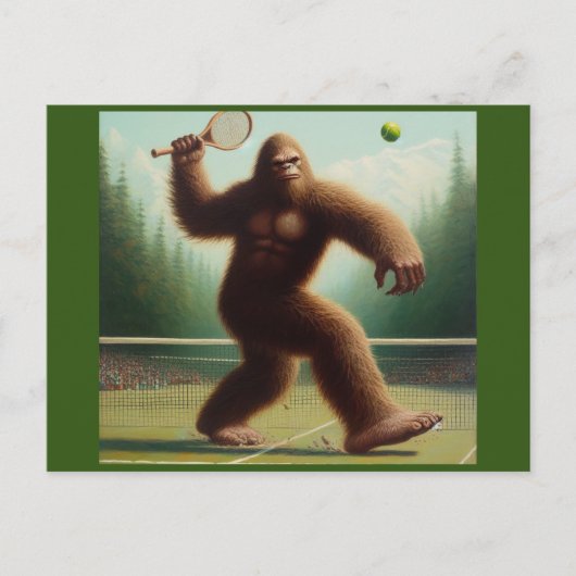 Bigfoot Tennis Briefkaart (Voorkant)