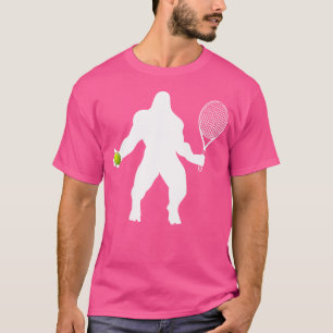 Bigfoot Tennis Funny Sasquatch Tennis Racket Ball T-shirt