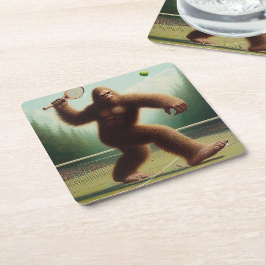 Bigfoot Tennis Kartonnen Onderzetters (Schuin)