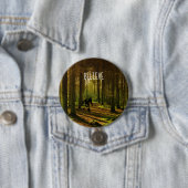 Bigfoot Tennis met Forest Background Ronde Button 7,6 Cm (In situ)
