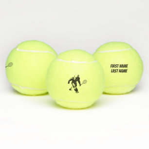 Bigfoot tennisspeler met tekst tennisballen