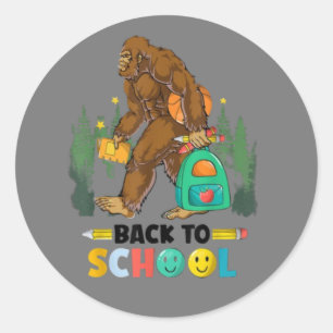 Bigfoot terug naar school eerste dag van de school ronde sticker