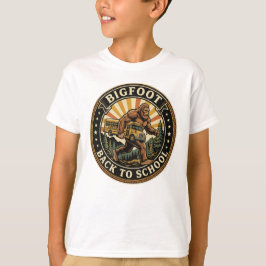 Bigfoot Terug naar School Grappige Retro Monster T-shirt