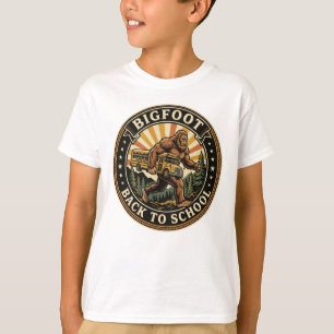 Bigfoot Terug naar School Grappige Retro Monster  T-shirt