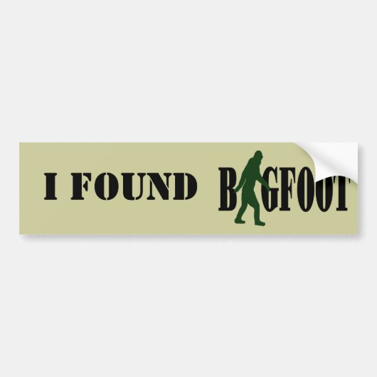 Bigfoot text & green squatch graphic bumpersticker (Voorkant)