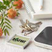 Bigfoot text & green squatch graphic sleutelhanger (Zijkant)