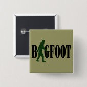 Bigfoot text & green squatch graphic vierkante button 5,1 cm (Voorkant /achterkant)