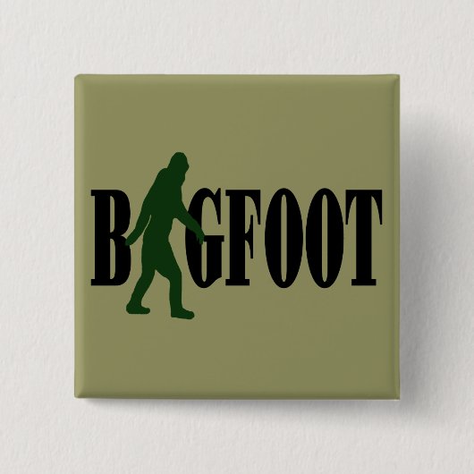 Bigfoot text & green squatch graphic vierkante button 5,1 cm (Voorkant)
