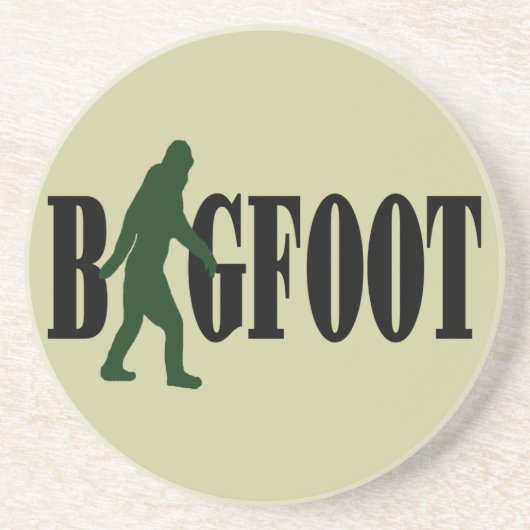 Bigfoot text & green squatch graphic zandsteen onderzetter (Voorkant)