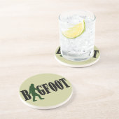 Bigfoot text & green squatch graphic zandsteen onderzetter (Zijkant)