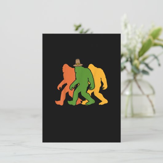 Bigfoot Thanksgiving Day Cool Sasquatch Herfst Aut Kaart (Staand voorkant)