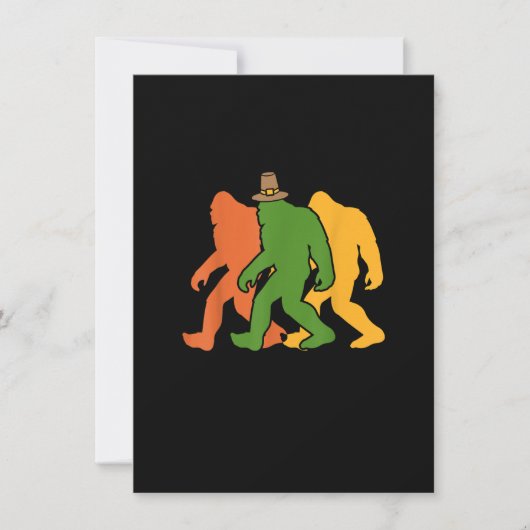 Bigfoot Thanksgiving Day Cool Sasquatch Herfst Aut Kaart (Voorkant)