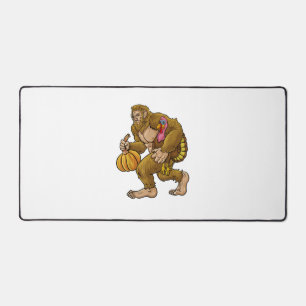 Bigfoot-Thanksgiving steelt Turkije en pompoenhuid Bureaumat