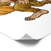 Bigfoot-Thanksgiving steelt Turkije en pompoenhuid Poster (Hoek)