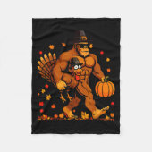 Bigfoot Thanksgiving Turkey Funny Thanksgiving Sas Fleece Deken (Voorkant)