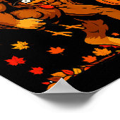 Bigfoot Thanksgiving Turkey Funny Thanksgiving Sas Poster (Hoek)