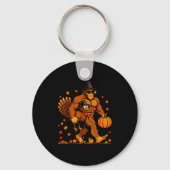 Bigfoot Thanksgiving Turkey Funny Thanksgiving Sas Sleutelhanger (Voorkant)