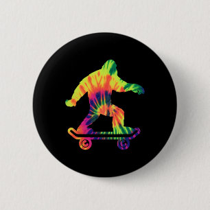 Bigfoot Tie Dye Hippie Skateboarders Sasquatch Ska Ronde Button 5,7 Cm