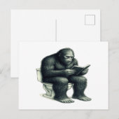 Bigfoot Toilet Feestdagenkaart (Voorkant / Achterkant)